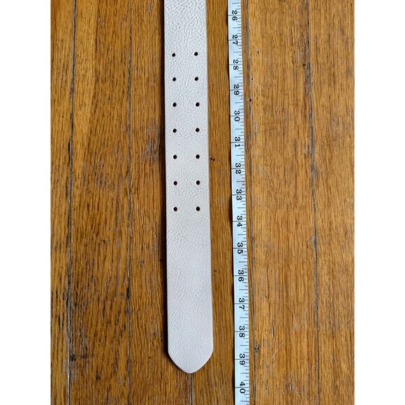 GAP Off-White Wide Textured Leather Belt Womens sz S - Picture 10 of 11